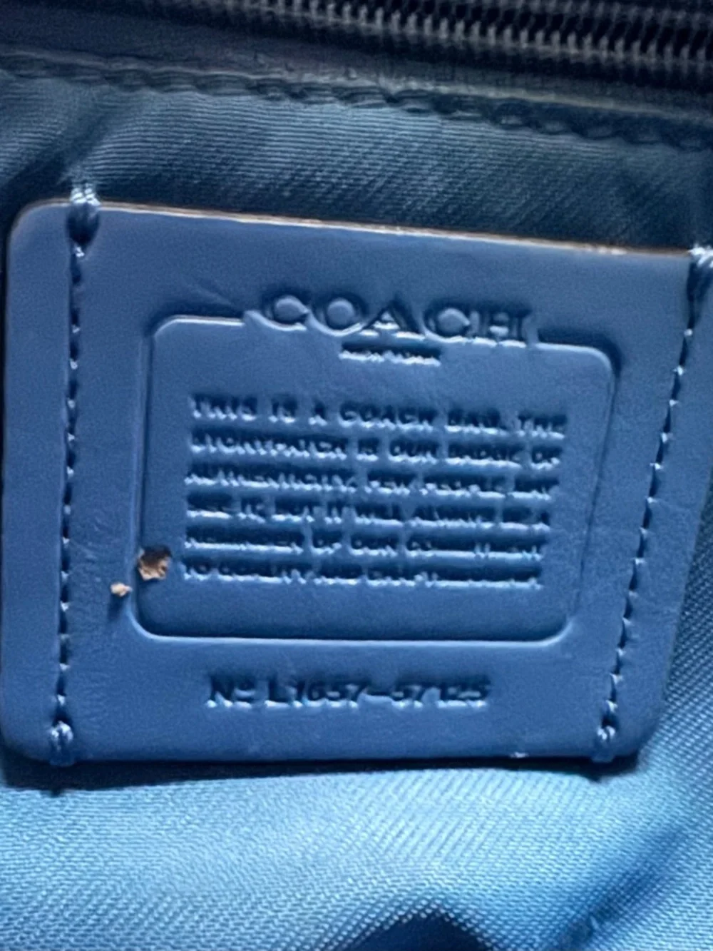 Coach Edie 31 51725 turnlock turquoise blue pebbled leather